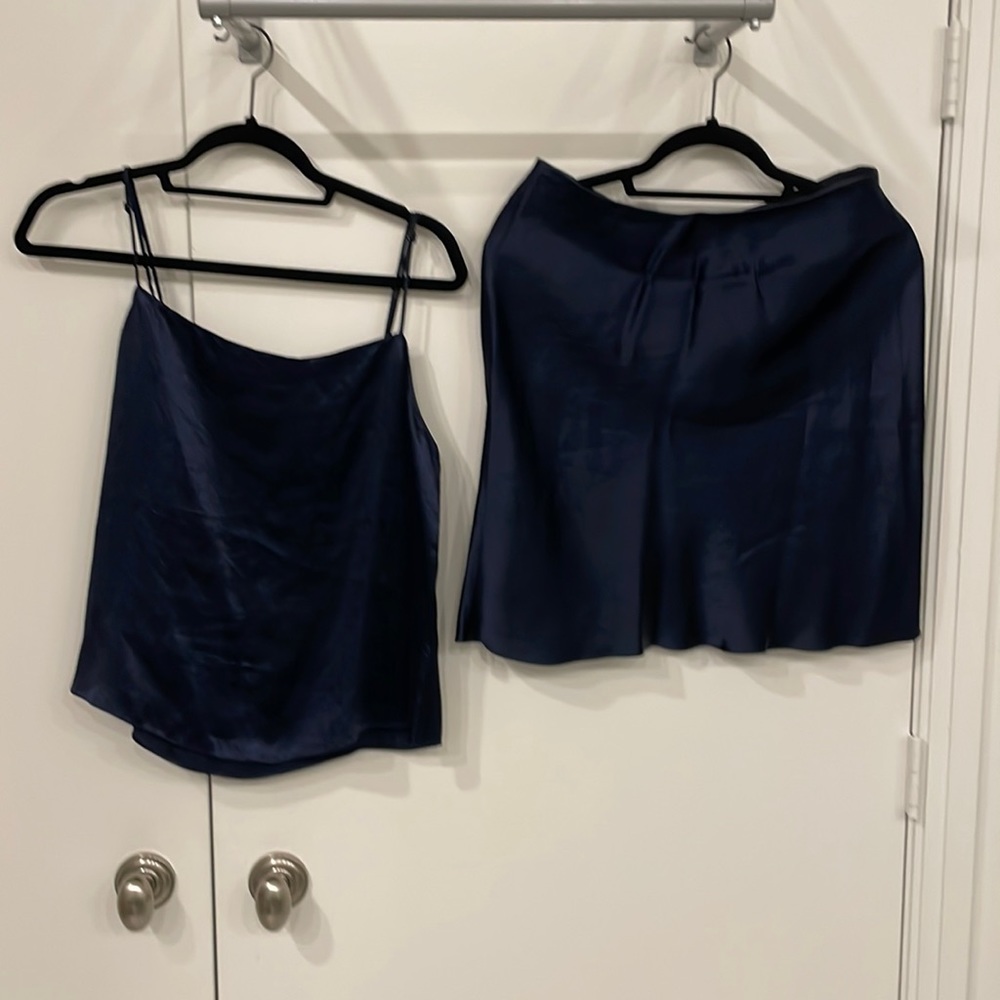 Baton Silk cami and skirt set